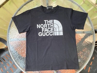 $399 • Buy Men's Clothing, GUCCI, The Northface, Size Small, T-Shirt, Black/White