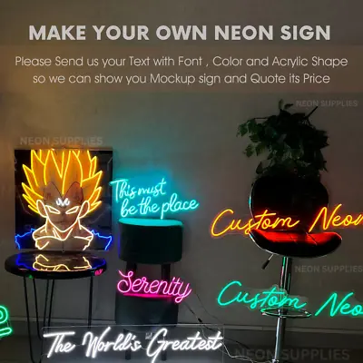 $25 • Buy Custom Neon Sign Acrylic Home Decor Wall Art LED Light Beer Bar Vintage Signs