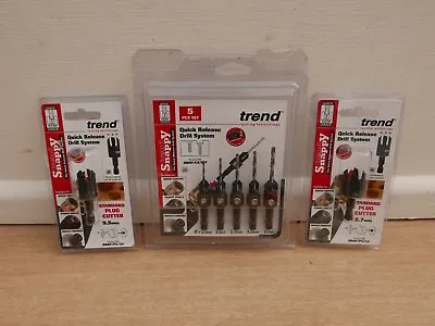 £56.89 • Buy Trend Snappy 5pce Drill Countersink Set Snap/cs/set + Pc38 & Pc12 Plug Cutters