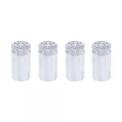 Car Semi Truck Motorcycle Chrome 44 Bullet Casting Valve Stem Tire Caps Set Of 4 • $12.35