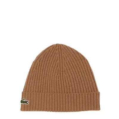 Lacoste Unisex Ribbed Wool Beanie Brown • $68.20
