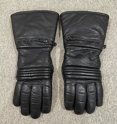 Tour Master Mens M Leather Motorcycle Gloves Gauntlet Driving Motorbike Riding • $16.16