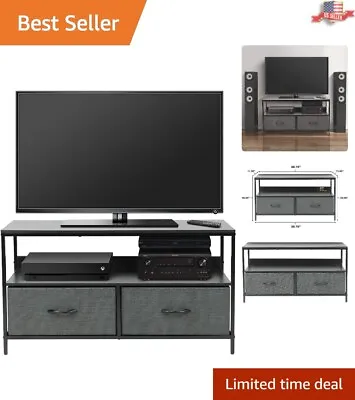 TV Stand Dresser With 2 Drawers - Wood Top - Storage - Portable - 11x22x38 • $99.48