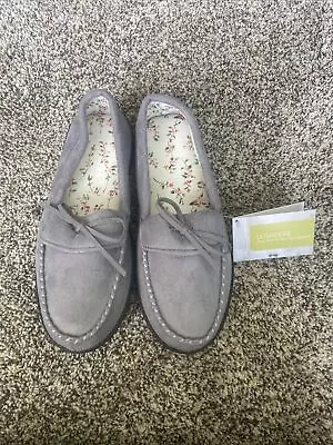 Womens Moccasins Slippers Ladies Suede Loafer Memory Foam Indoor House Size 8 • $14.39