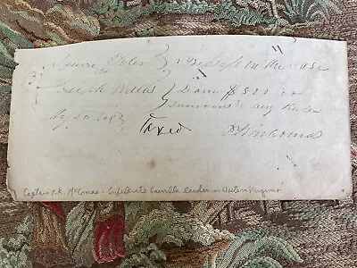 Civil War Virginia Confederate Captain P.K. McComas 1850s Signed Court Document • $29.99