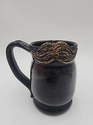 Handmade Studio Pottery Mustache Coffee Tea Mug • $29.99