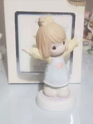 Precious Moments 4001668 I Love You This Much Figurine Girl Bisque Porcelain Box • $20