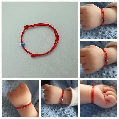 For Baby Handmade Kabbalah Red Cord Lucky Bracelet Protection Evil Eye Success • £3.79