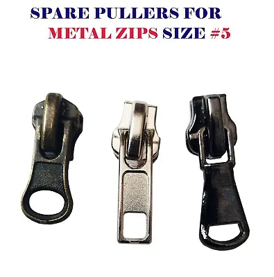 £2.35 • Buy Spare Puller For METAL Zip Size #5 Slider Runner Fastener ONLY For METAL Zipper