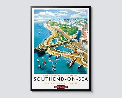 Southend On Sea British Railways Travel Print Vintage Illustration Wall Art • £120