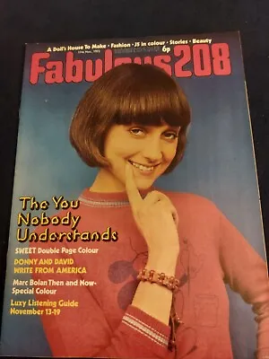 Vintage FABULOUS 208 Magazine 17 NOVEMBER 1973 Sweet Poster Osmonds Bolan 156 • £12.50