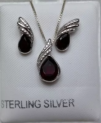 Classy 2.25 Carat Tw Natural Garnet Jewelry Set • $44.99