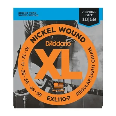 D'Addario EXL110-7 XL Nickel Light 7 String Electric Guitar Strings • $8.99