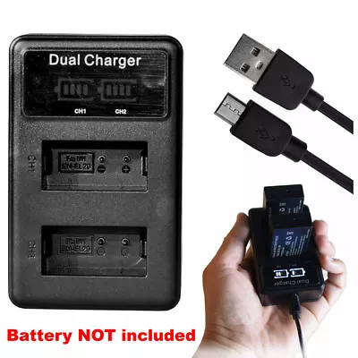 Battery Dual USB Charger For Nikon Coolpix P1000 P950 AW1 EN-EL20 EN-EL20a MH-27 • $11.24
