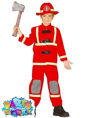 £15.49 • Buy Kids Firefighter Costume Fireman Sam Book Day Week Childs Fancy Dress Outfit 
