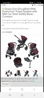 £60 • Buy Graco Evo Travel System With Isofix Base
