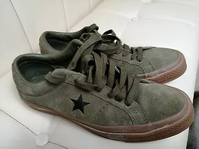 £38 • Buy Converse All Star In Olive Green Suede /leather. 