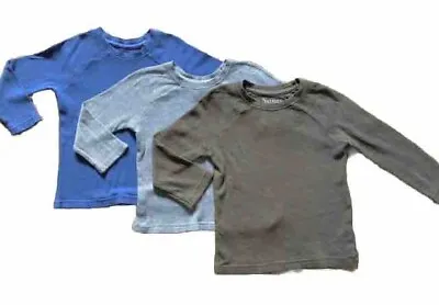 3x Pack Nutmeg Boys Long Sleeve T-shirts Size 18-24 Months • £4