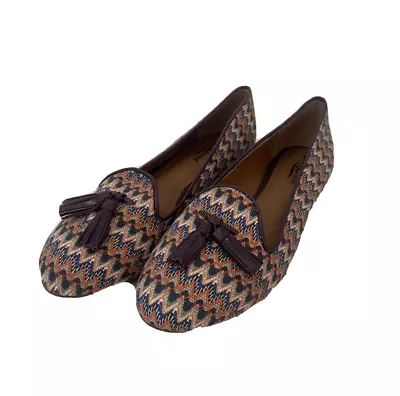 Lucky Brand SZ 6 M Dolce Multi Color Zig Zag Flats Loafers Womens Shoes • $28.50