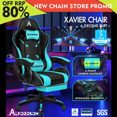 $139.79 • Buy ALFORDSON Gaming Office Chair Massage Racing Computer Seat Footrest Leather