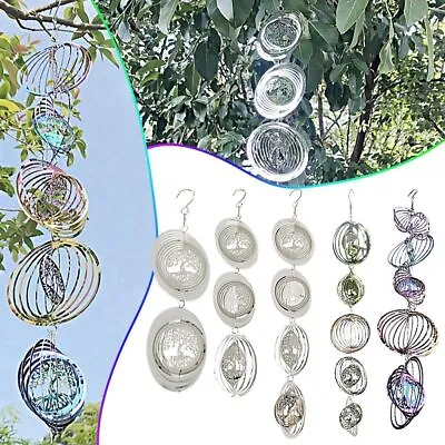 3D Rotating Wind Chimes Tree Of Life Wind Spinner Bell Garden Hanging Decoration • £10.98