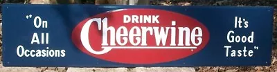 New Large Repro Vintage Cheerwine Soda Bench Sign Embossed 11 X 48 • $75