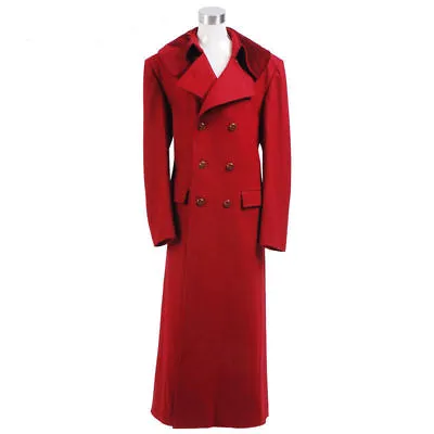 £54 • Buy Doctor Who Sixth 6th Doctor Dark Red Long Trench Wool Coat Cosplay Costume NN.01