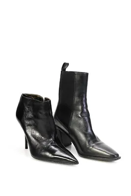 $41.99 • Buy Zara Womens Black Pointed Toe Zip High Heel Ankle Boots Shoes Size 6 Lot 2