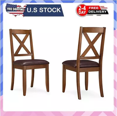 NEW Maddox Crossing Dining Chair Set Of 2 Brown18.00 X 24.50 X 38.25 Inches • $148.52