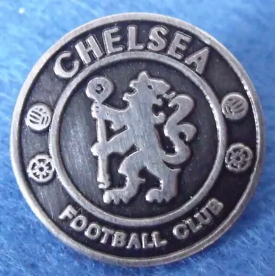 Chelsea Vintage Brushed Metal Football Pin Badge.     Pb3-457 • £7.99