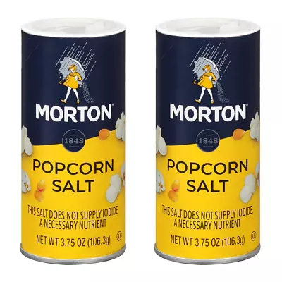 Morton Popcorn Salt 3.75 Ounce (Pack Of 2) NEW Free Fast Shipping • $99