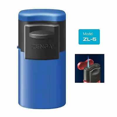 £3.99 • Buy Blue Rubber Slider Jet Zenga Lighter, Refillable Lighter, Windproof - ZL-5