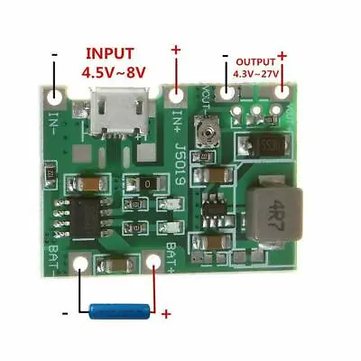 3.7V  Charger  &  Adjustable  4v-27v  Step Up  Boost  Module • £1.29