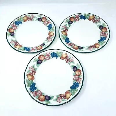 Noritake Salad Plate Epoch Market Day Fruit Pattern Peach Flower Set Of 3 • $18.88