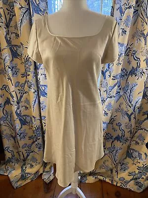 Melinda ENG Berdorf Goodman On The Plaza NY 100% Silk  Dress Women's Size L Gold • $100.99