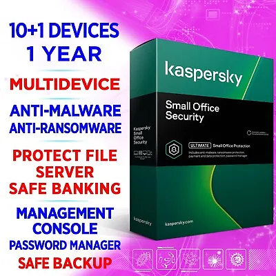 £84.98 • Buy Kaspersky Small Office Security 10+1 Devices Inc SERVER 1 Year 2023 FULL EDITION