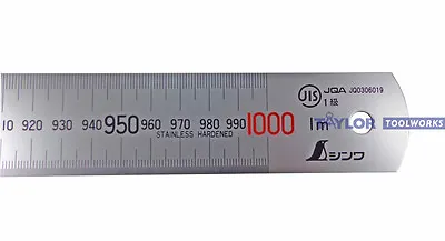 Metric Machinist Rule/Rule Scale Shinwa 1000 Mm Rigid  Zero Glare  .5mm & Mm • $59.99