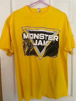 Monster Jam Yellow T Shirt Size XLarge Cotton Short Sleeve  • $8.99