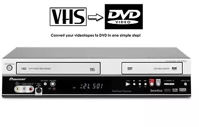 Pioneer DVR-RT501 DVD Recorder/VHS VCR Recorder Combi *COPY VHS TAPES TO DVD* • £145