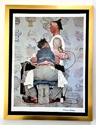 Norman Rockwell +   The Tattooist   + Circa 1970's + Signed Print Framed • $179