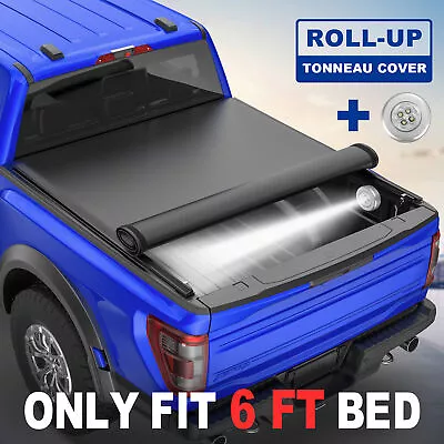 Truck Tonneau Cover For 82-93 Chevy S10 GMC S15 6FT Bed Roll-Up On Top W/ Lamp • $134.92