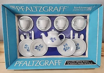 Pfaltzgraff Yorktown Pattern Tea Play Set 26 Pc. 4 Place Settings Metal Sealed • $35