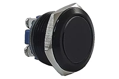 3/4  Black Flat Momentary Stainless Steel Metal Push Button Switch 19mm 12V • $12.99