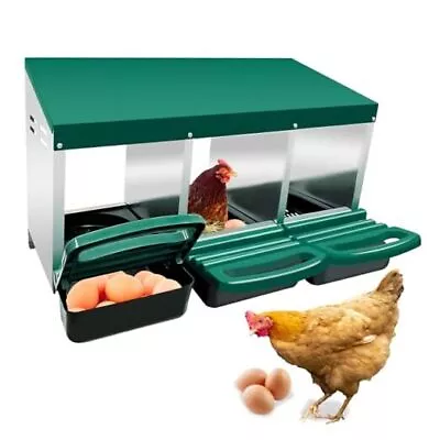 Chicken Nesting Box 3 Hole Metal Roll Out Chicken Laying Eggs Boxes 3-holes • $101.90