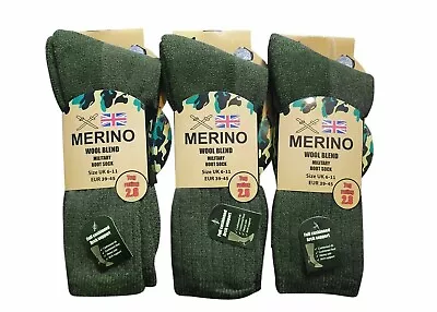 £5.89 • Buy UK  Mens Merino Wool Blend Military Work Boot Thermal Winter Socks 2.8 Tog