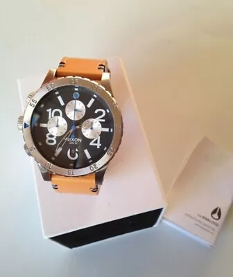 BRAND New NIXON 48-20 CRONO Quartz Men's Chrono Watch Leather A363-1602 • $159