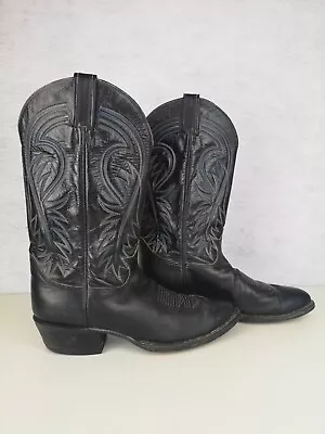 Vintage 1970s Tony Lama Men's Size 10 D Black Label Cowboy Western Boots #6238 • $74.95