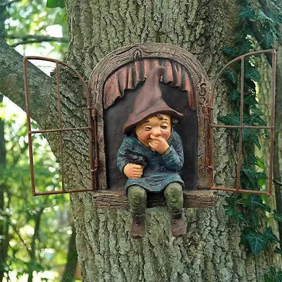 £8.39 • Buy UK Garden Dwarf Resin Crafts Wall Decoration Outdoor Creative Art Sculpture Gift