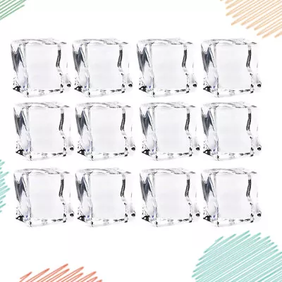  48 Pcs Chilling Rocks For Drinks Acrylic Ice Cubes Reusable Wine • £13.58