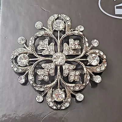 Brooch Rhinestone Monet Square Brooch 1.5 Inches • $10